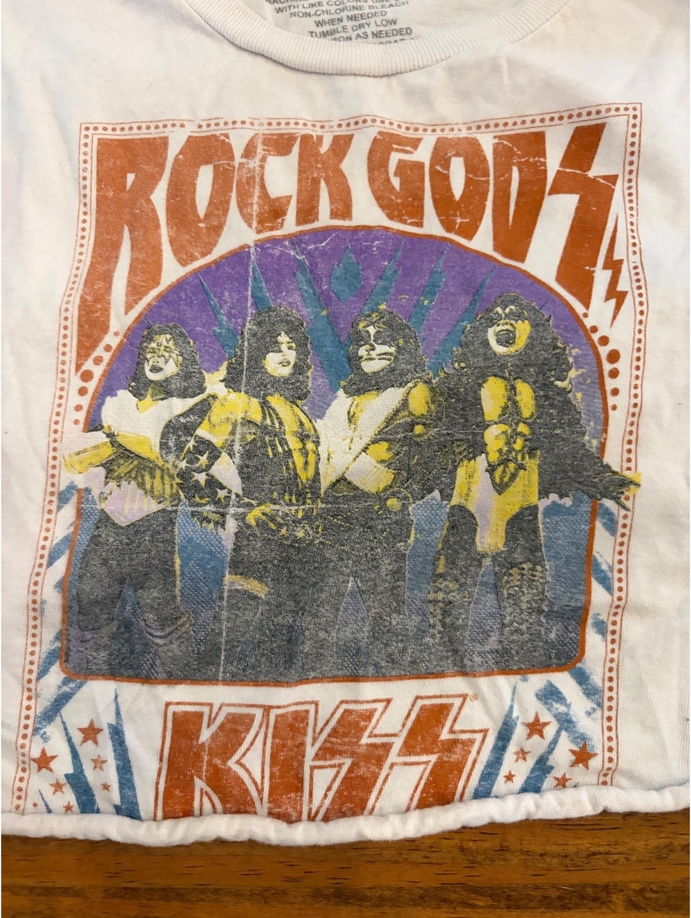 KISS Rock Gods Graphic Crop T-Shirt Size Small